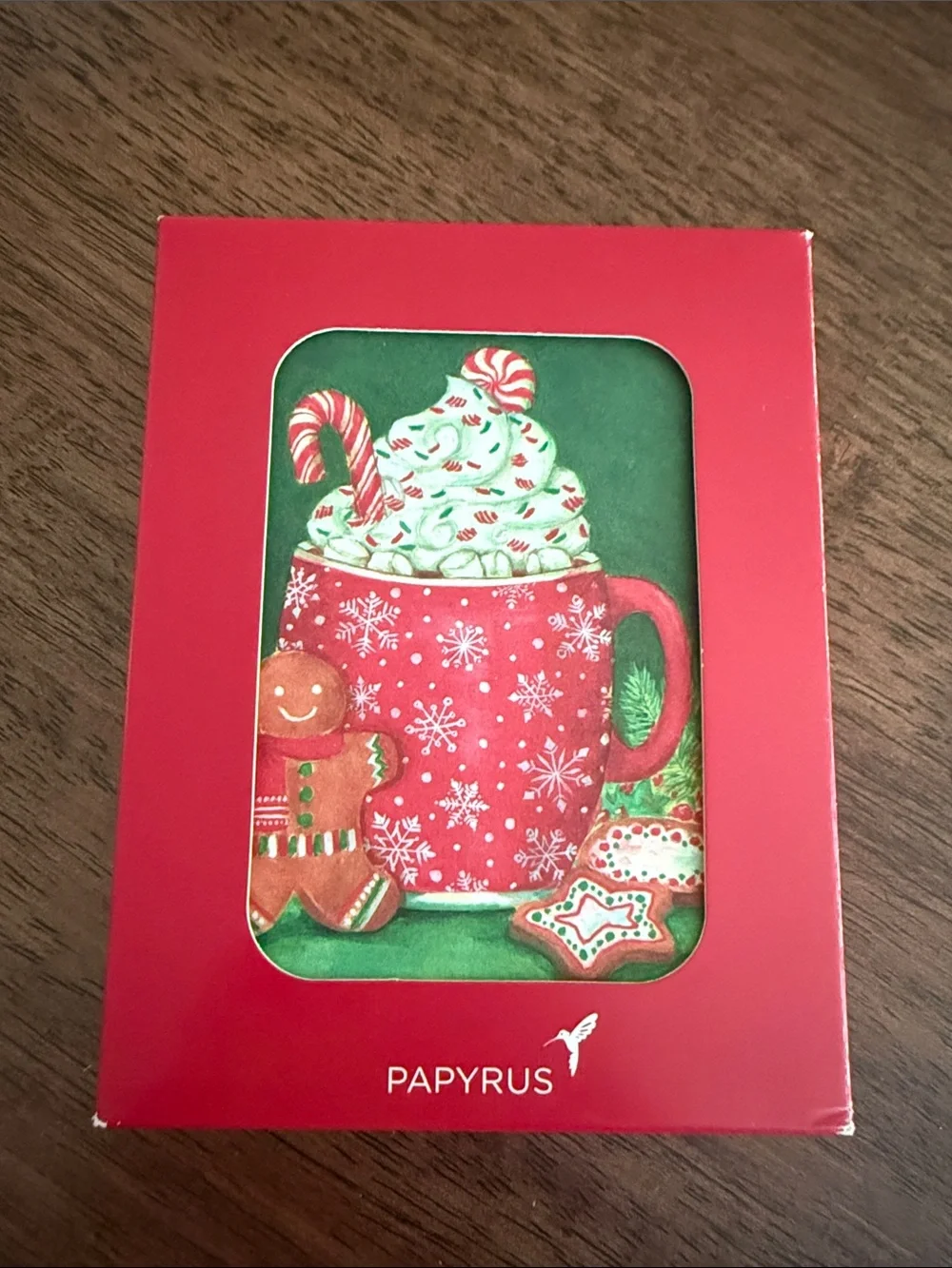 Pack of 20 papyrus gingerbread and cocoa holiday note cards
